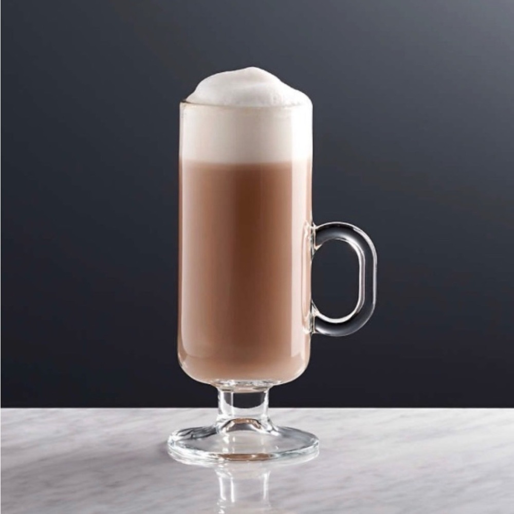 Clear Glass Irish Coffee Mugs with Handle - Brown